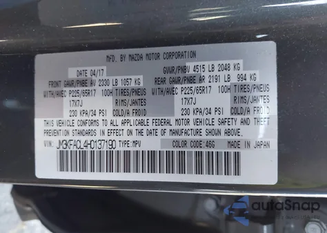 2017 Mazda Cx-5 Touring from USA, damaged, VIN JM3KFACL4H0137190